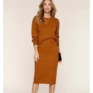 Heartloom- Asher Cable Knit Crew Neck Sweater (Size: Medium)